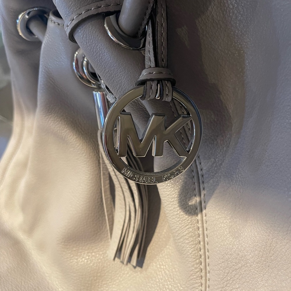 MK Michael Kors Light Grey Leather Tote